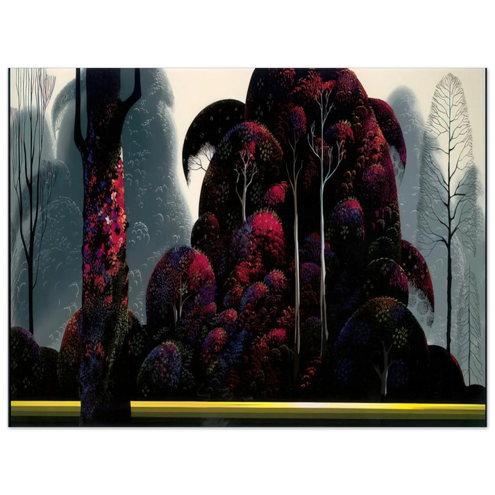 Eyvind Earle - Crimson Eucalyptus  75x100 cm / 30x40inches Fine Art Poster