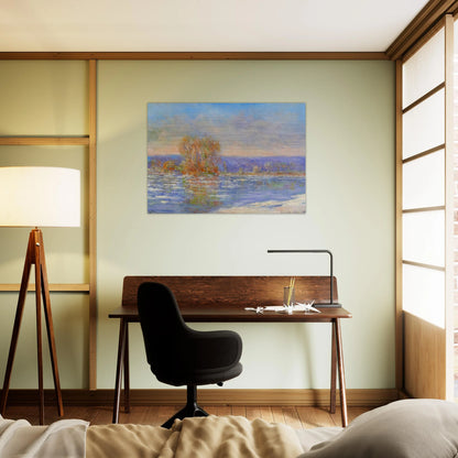 Floating Ice near Bennecourt - claude monet Brushed Aluminum Print - 70x100 cm / 28x40 inches | claude monet Aluminum Print | claude monet Prints