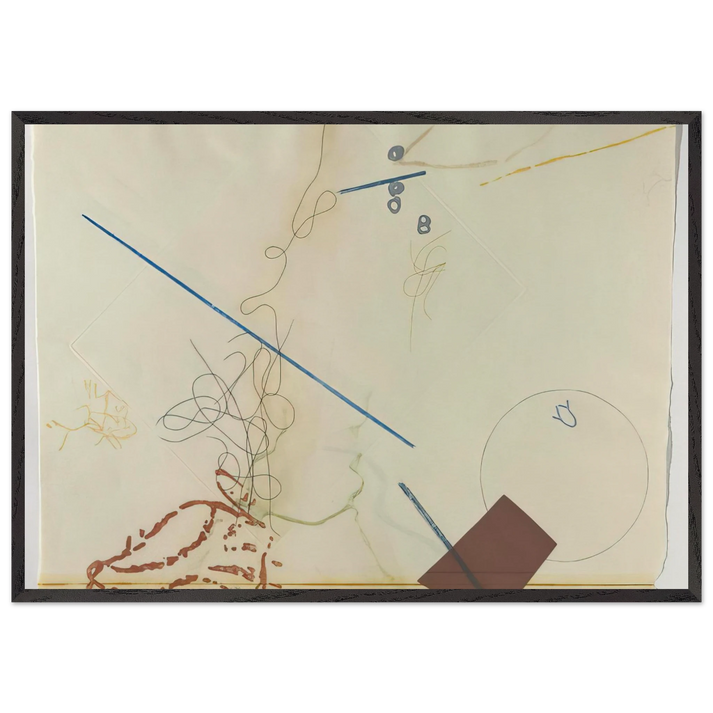 Dereau No 11 - 1982 - John Cage 70x100 cm / 28x40 inches Framed Art Print – Black Wooden Frame