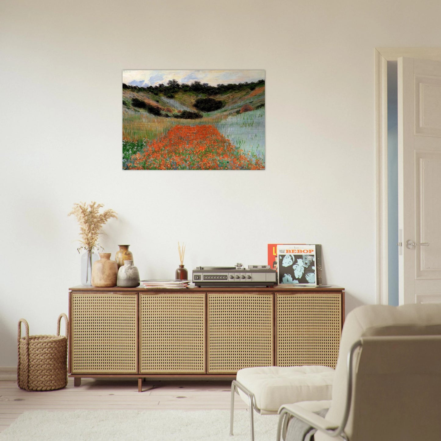 Poppy Field in a Hollow near Giverny - claude monet Brushed Aluminum Print - 70x100 cm / 28x40 inches | claude monet Aluminum Print | claude monet Prints