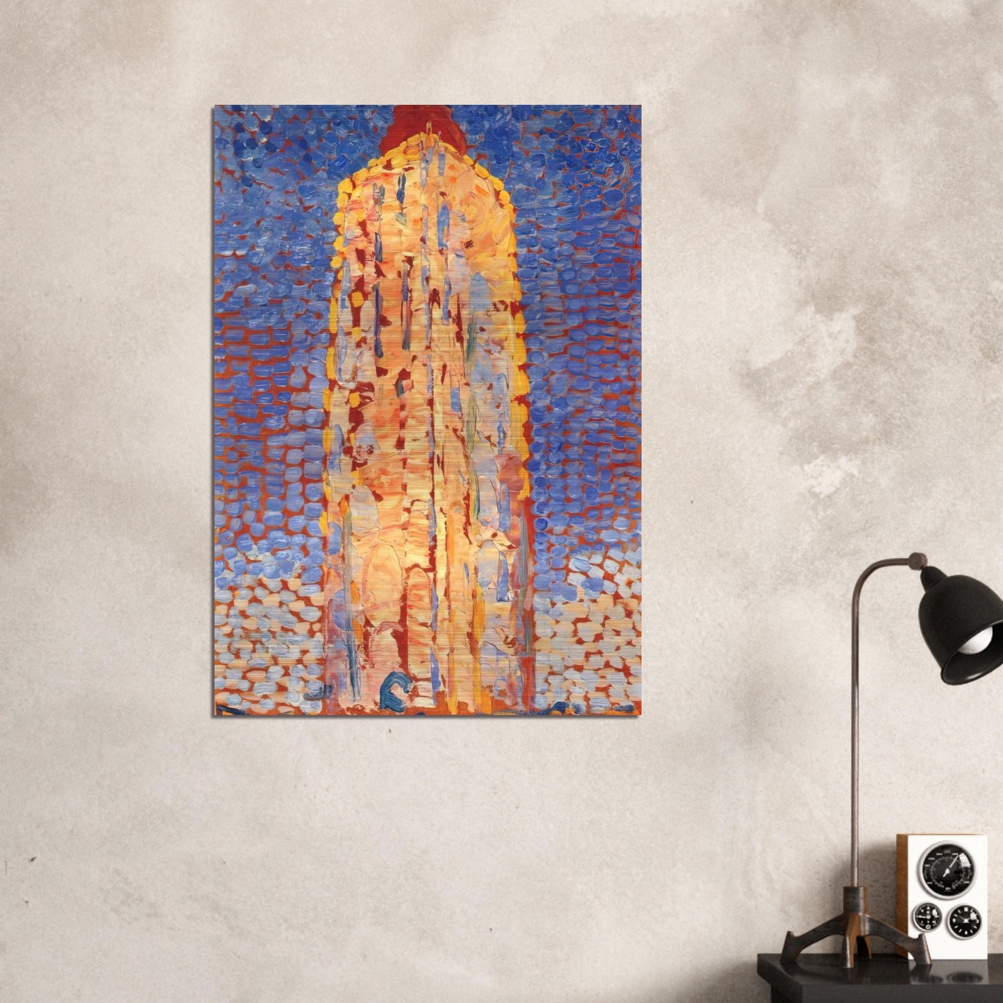 Lighthouse in Westkapelle - Piet Mondrian Brushed Aluminum Print - 70x100 cm / 28x40 inches | Piet Mondrian Aluminum Print | Piet Mondrian Prints