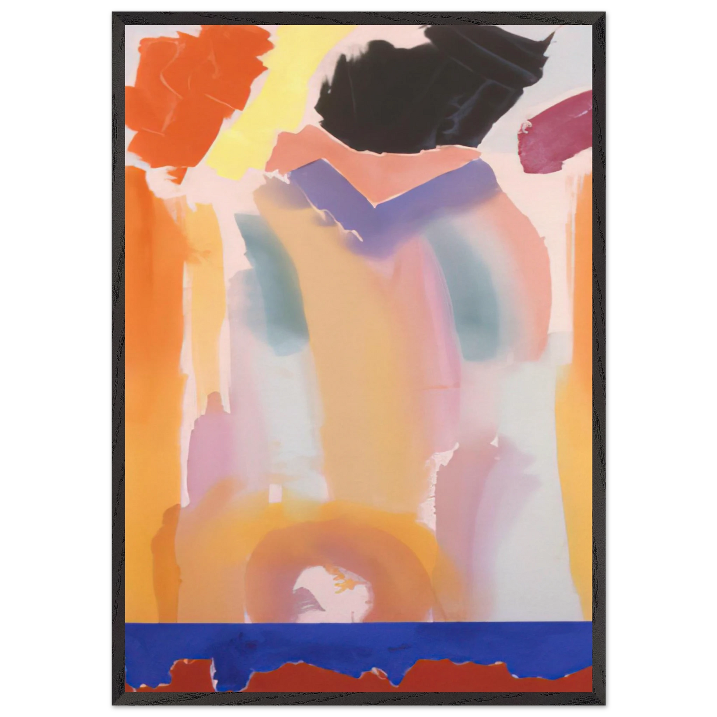 Orange Jangles - 1969 - Ronnie Landfield Framed Art Print – Black Wooden Frame - Default Title - -Framed Art Print