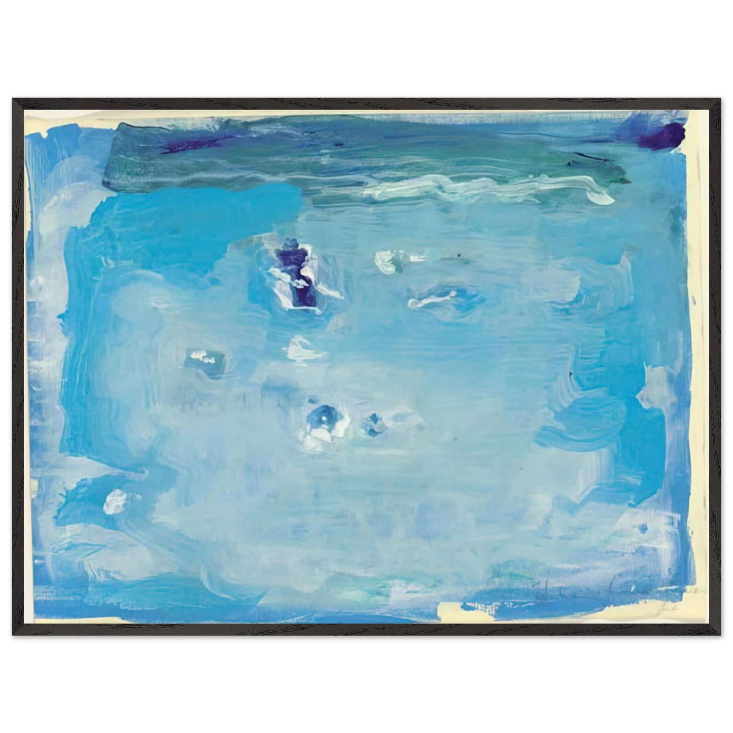 Helen Frankenthaler - Untitled - Color Field Painting, Lyrical Abstraction Wall art - 40x50 cm / 16x20 inches - Premium Wooden Framed Poster With Fine Art Paper - White frame
