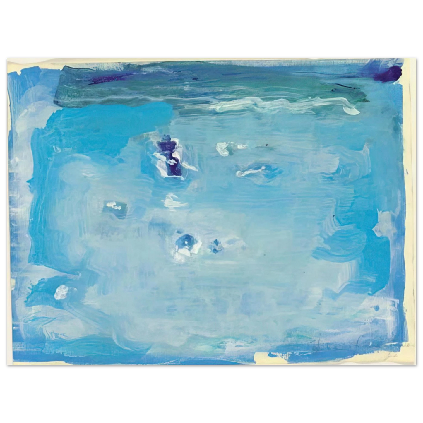 Helen Frankenthaler - Untitled - Color Field Painting, Lyrical Abstraction Wall art - 40x50 cm / 16x20 inches - Premium Wooden Framed Poster With Fine Art Paper - Black frame