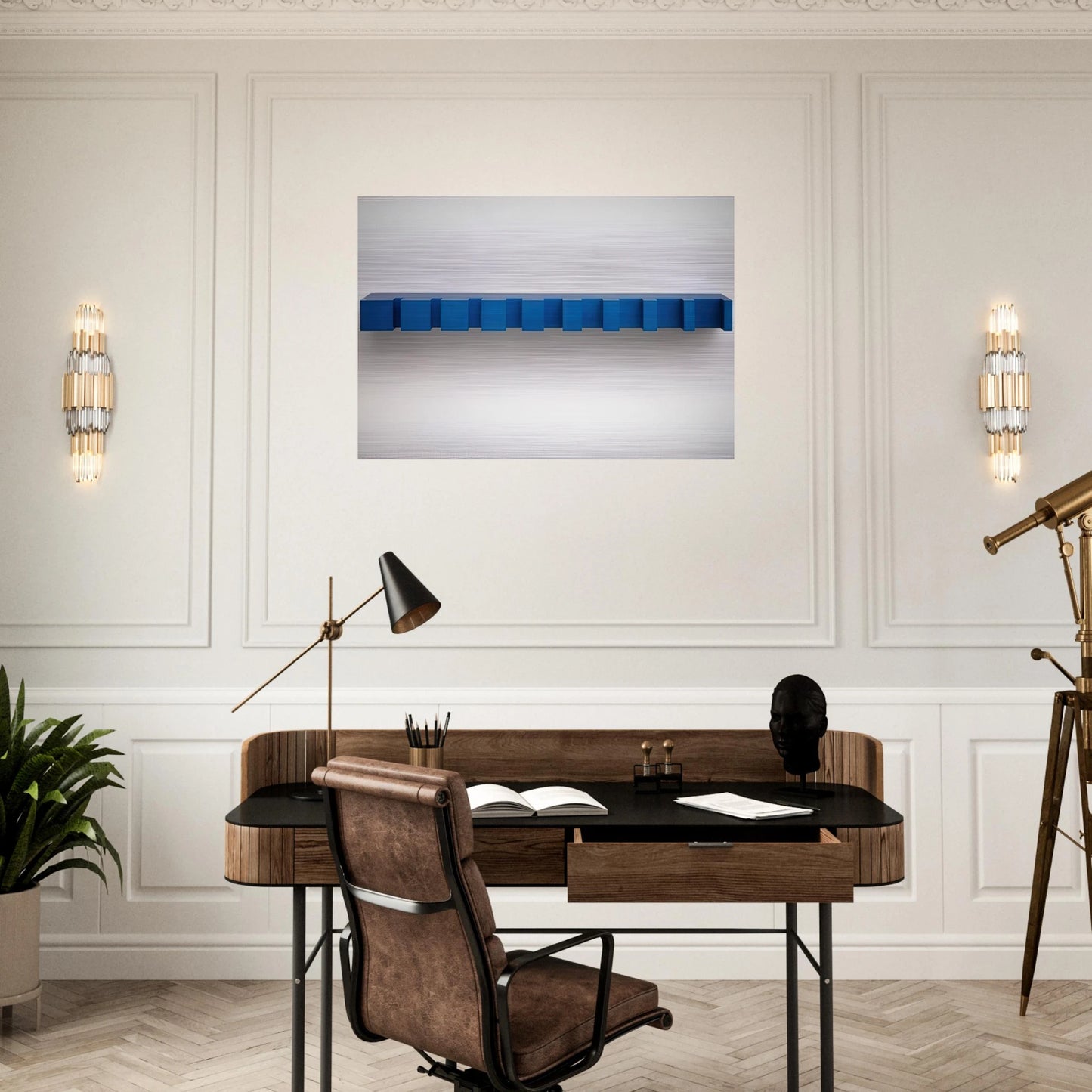 Untitled Bernstein 88-26 - 1988 - Donald Judd Brushed Aluminum Print - 70x100 cm / 28x40 inches | Donald Judd Aluminum Print | Donald Judd Prints