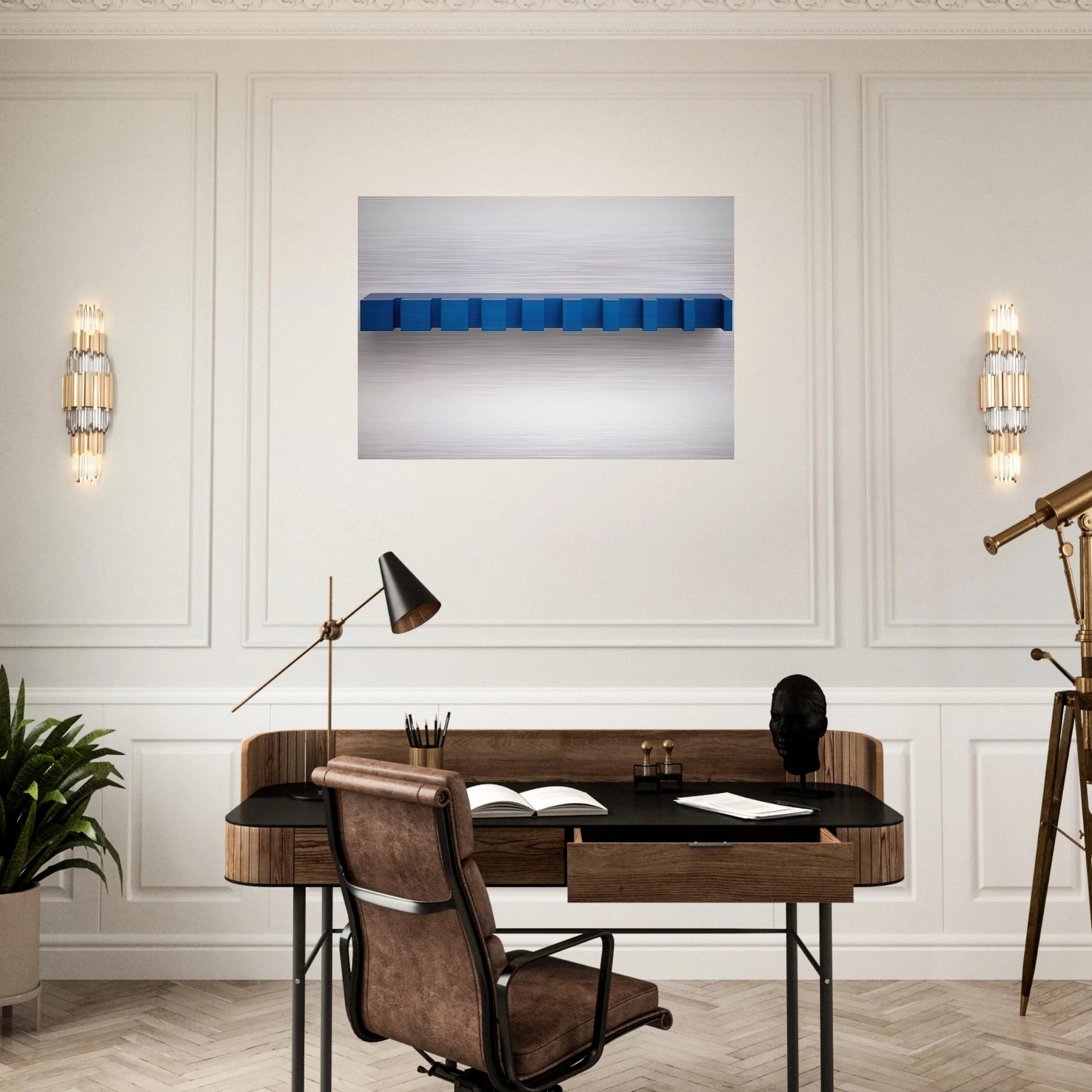 Untitled Bernstein 88-26 - 1988 - Donald Judd Brushed Aluminum Print - 70x100 cm / 28x40 inches | Donald Judd Aluminum Print | Donald Judd Prints