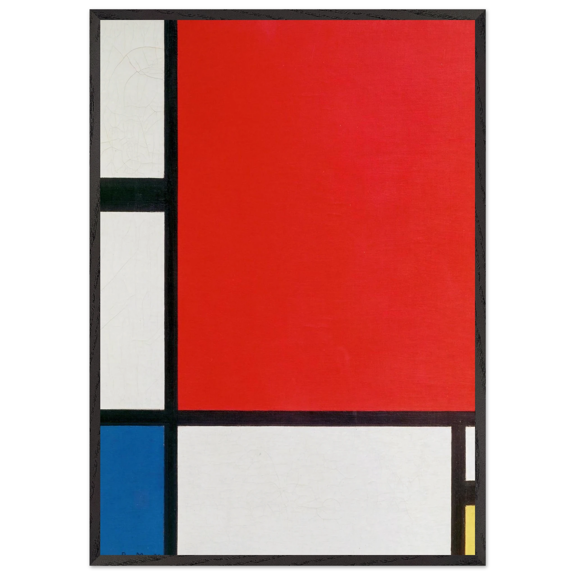 Composition with Red Blue and Yellow - Piet Mondrian Framed Art Print – Black Wooden Frame - Default Title - -Framed Art Print