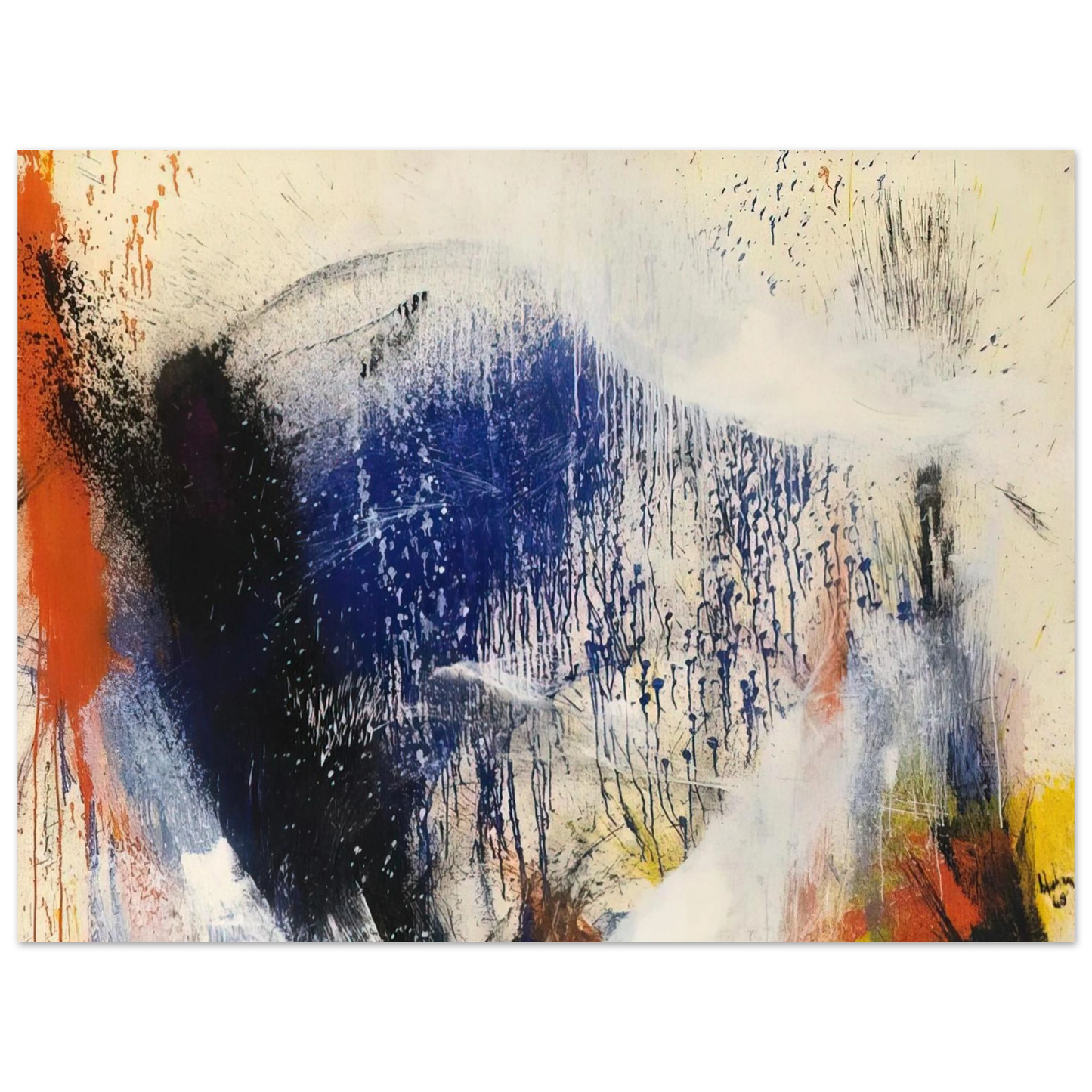 Helen Frankenthaler - Untitled - 1960 Wall art - 60x80 cm / 24x32 inches - Premium Wooden Framed Poster With Fine Art Paper - Black frame