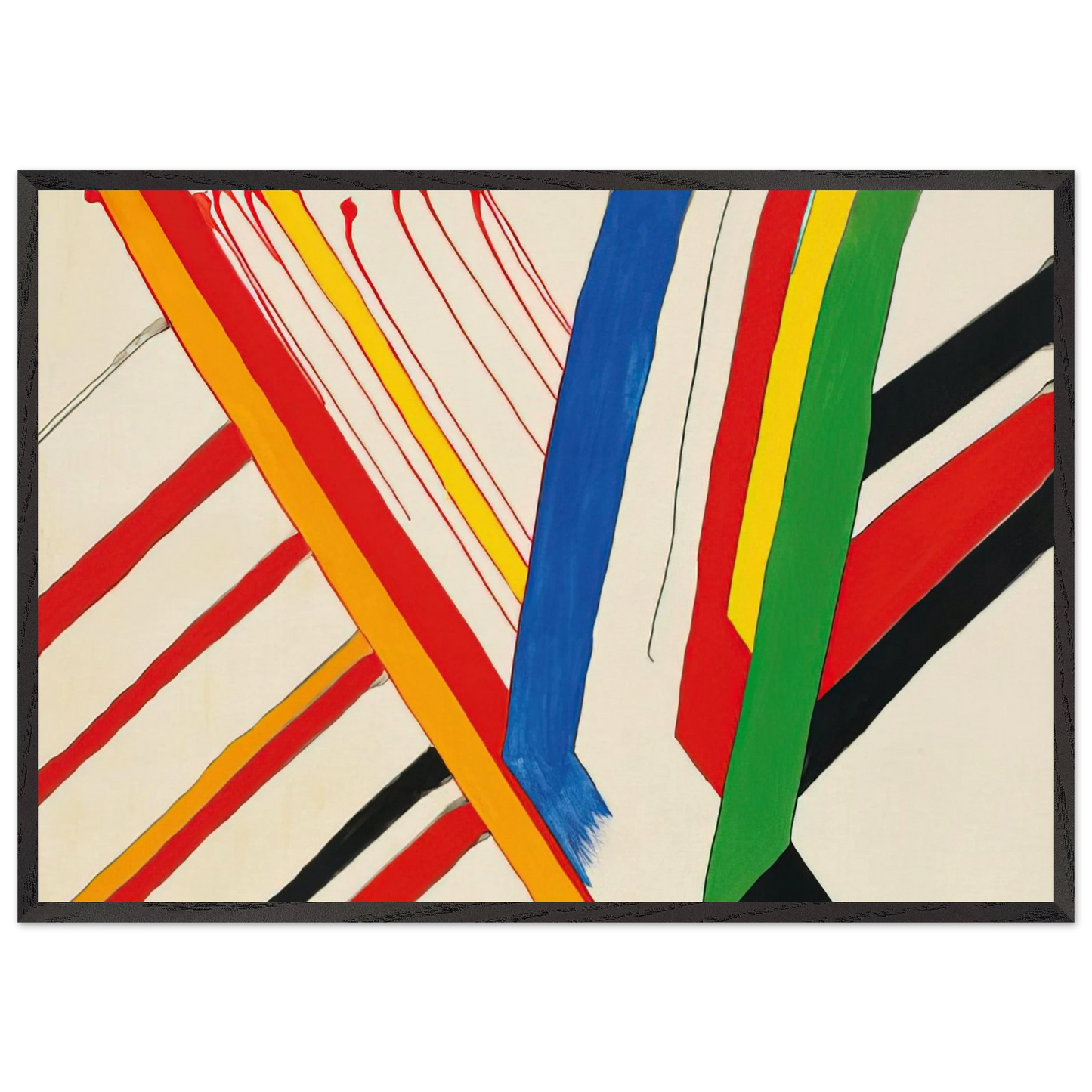 THE GREEN STRIPE 1963 - Alexander Calder Framed Art Print – Black Wooden Frame - Default Title - -Framed Art Print