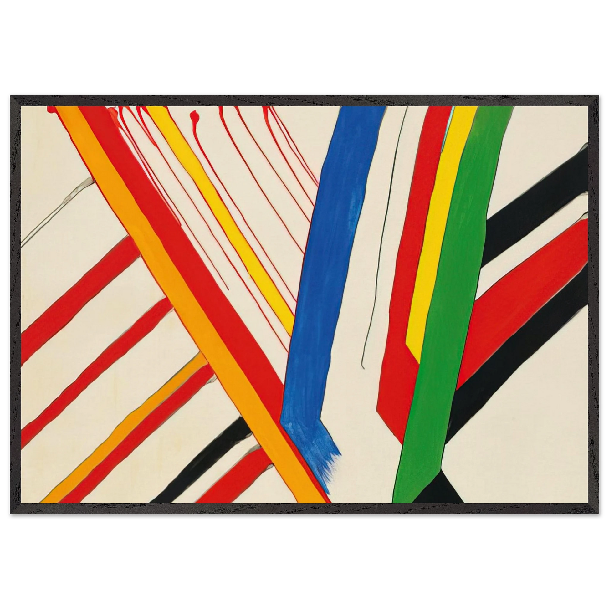 THE GREEN STRIPE 1963 - Alexander Calder Framed Art Print – Black Wooden Frame - Default Title - -Framed Art Print