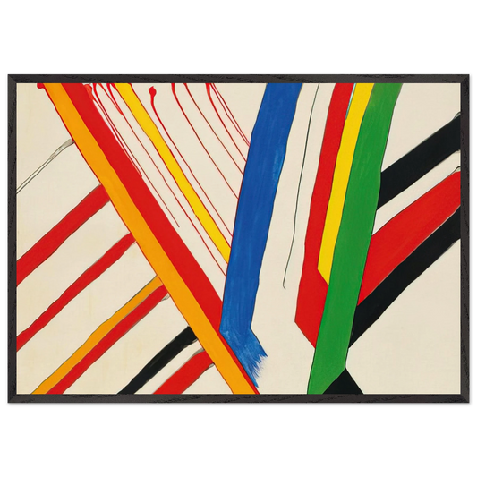 THE GREEN STRIPE 1963 - Alexander Calder Framed Art Print – Black Wooden Frame - Default Title - -Framed Art Print