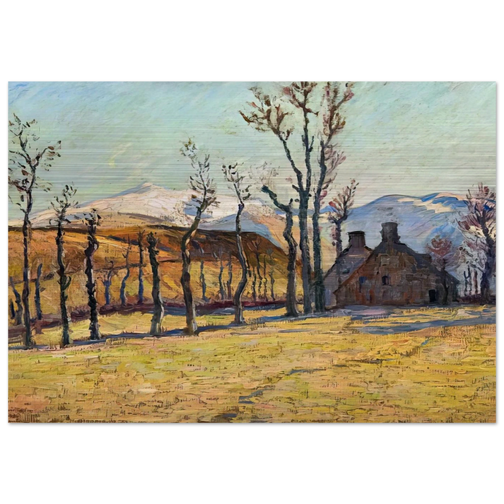 Cottages in a landscape - Armand Guillaumin Brushed Aluminum Print - 70x100 cm / 28x40 inches | Armand Guillaumin Aluminum Print | Armand Guillaumin Prints