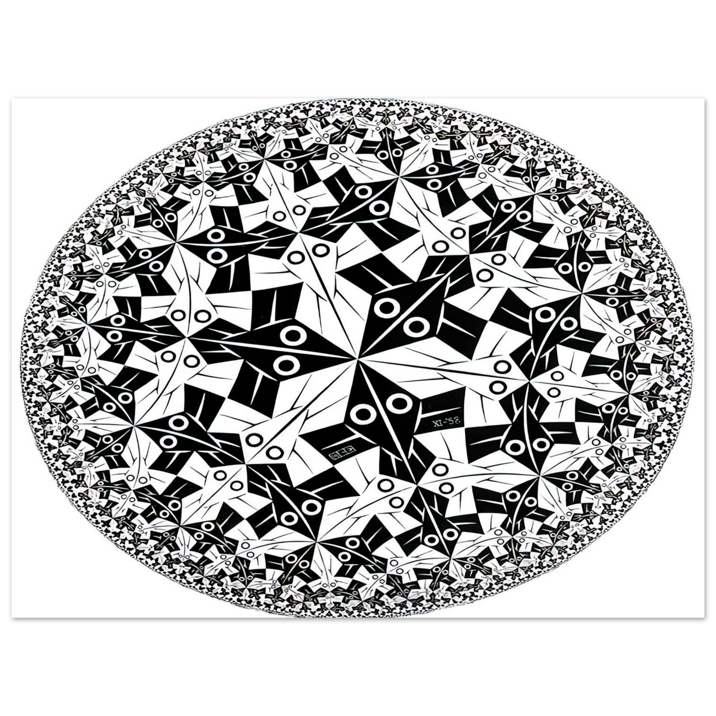 MC Escher - CIRCLE LIMIT I Wall Art - 60x80 cm / 24x32 inches - Fine Art Poster - -