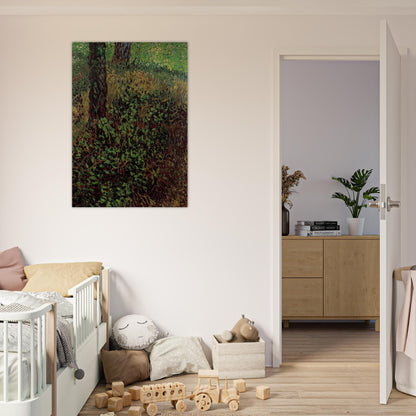 Undergrowth - Vincent van Gogh Brushed Aluminum Print - 70x100 cm / 28x40 inches | Vincent van Gogh Aluminum Print | Vincent van Gogh Prints