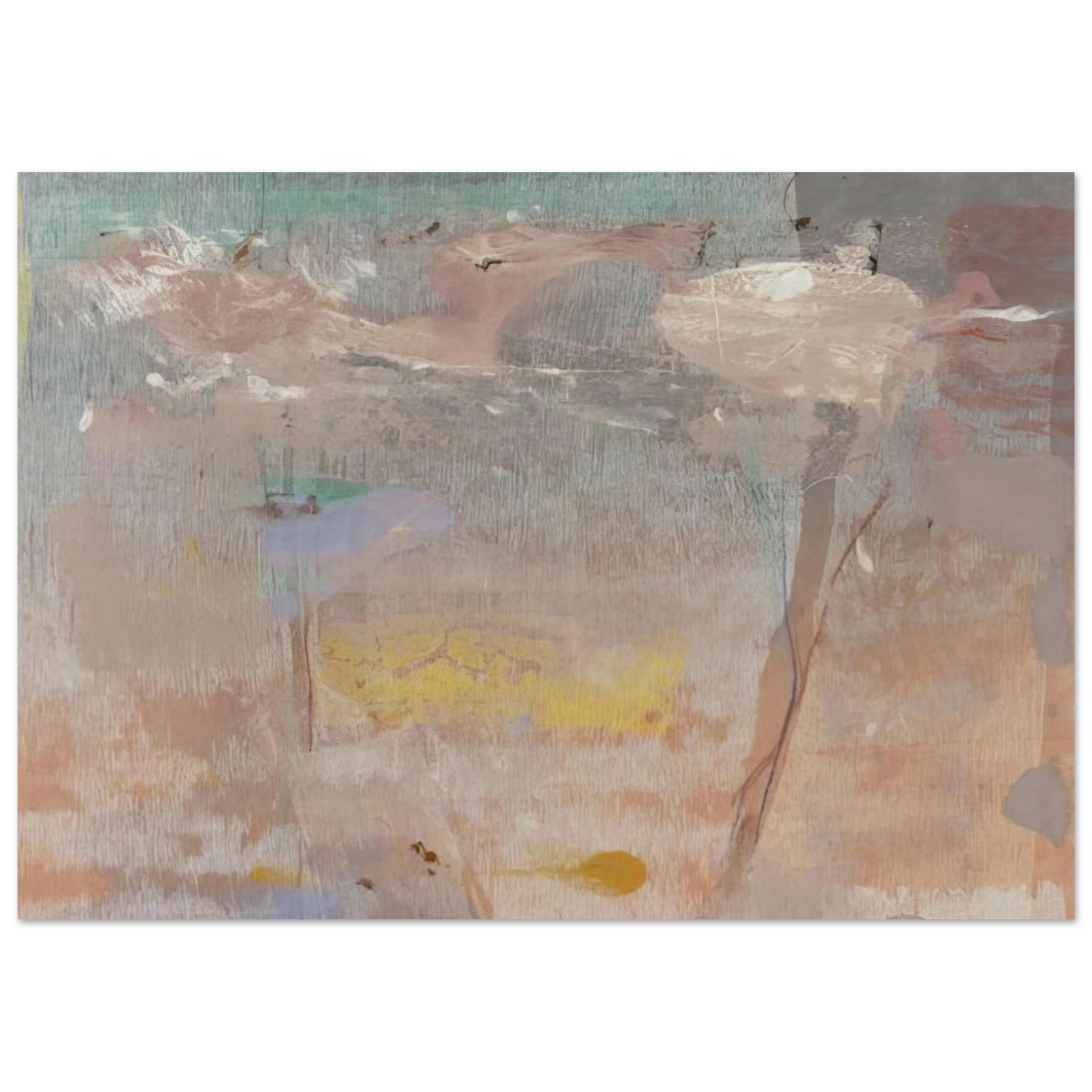 Helen Frankenthaler - Monotype I - 1981 Wall art - 13x18 cm / 5x7 inches - Premium Wooden Framed Poster With Fine Art Paper - Wood frame