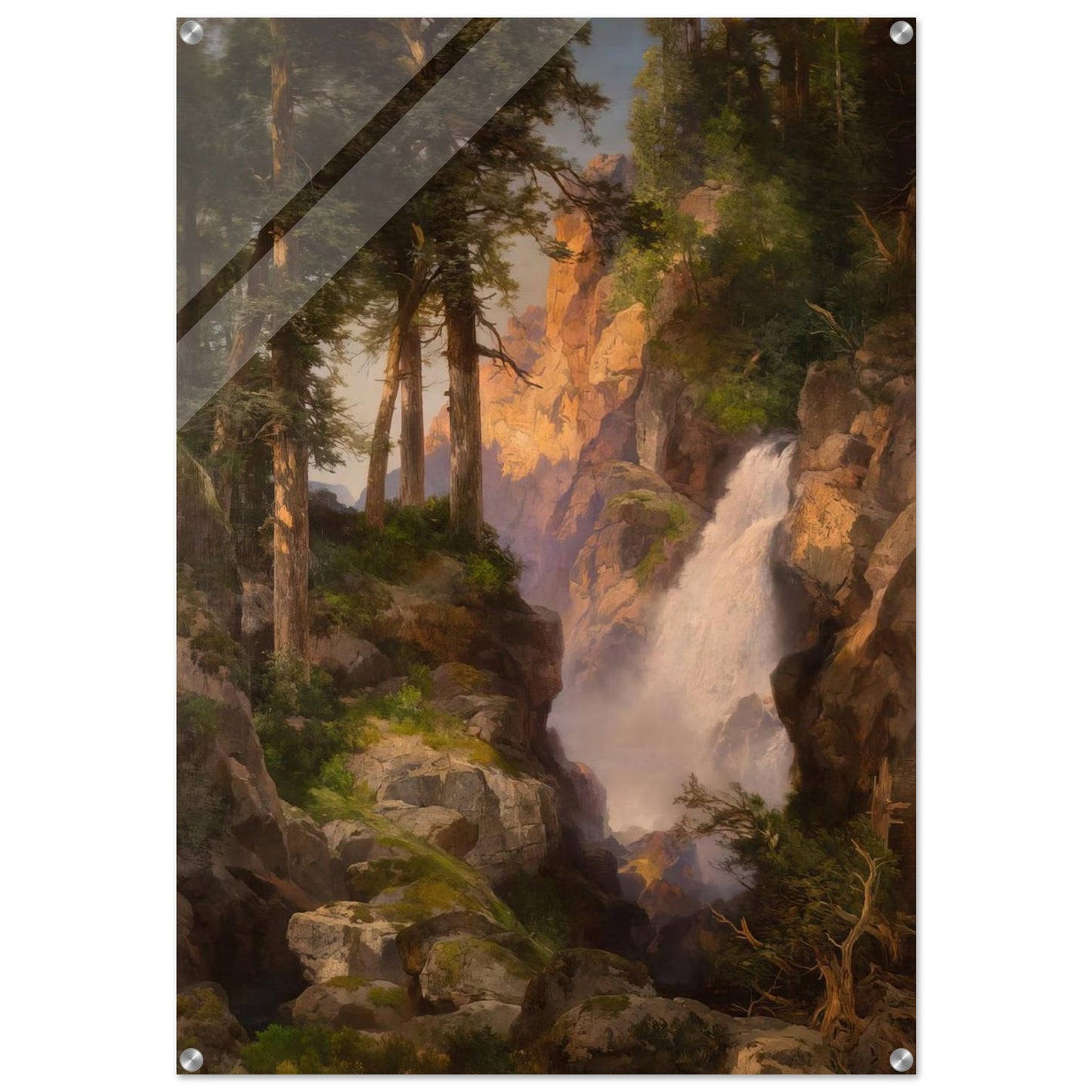 Falls at Toltec Gorge - Thomas Moran Acrylic Print - 70x100 cm / 28x40″ inches