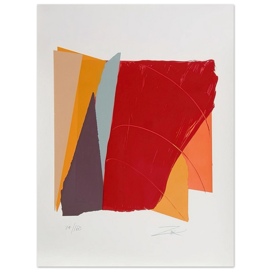 Larry Zox - Red Line I - 1979 Fine Art Poster - Default Title