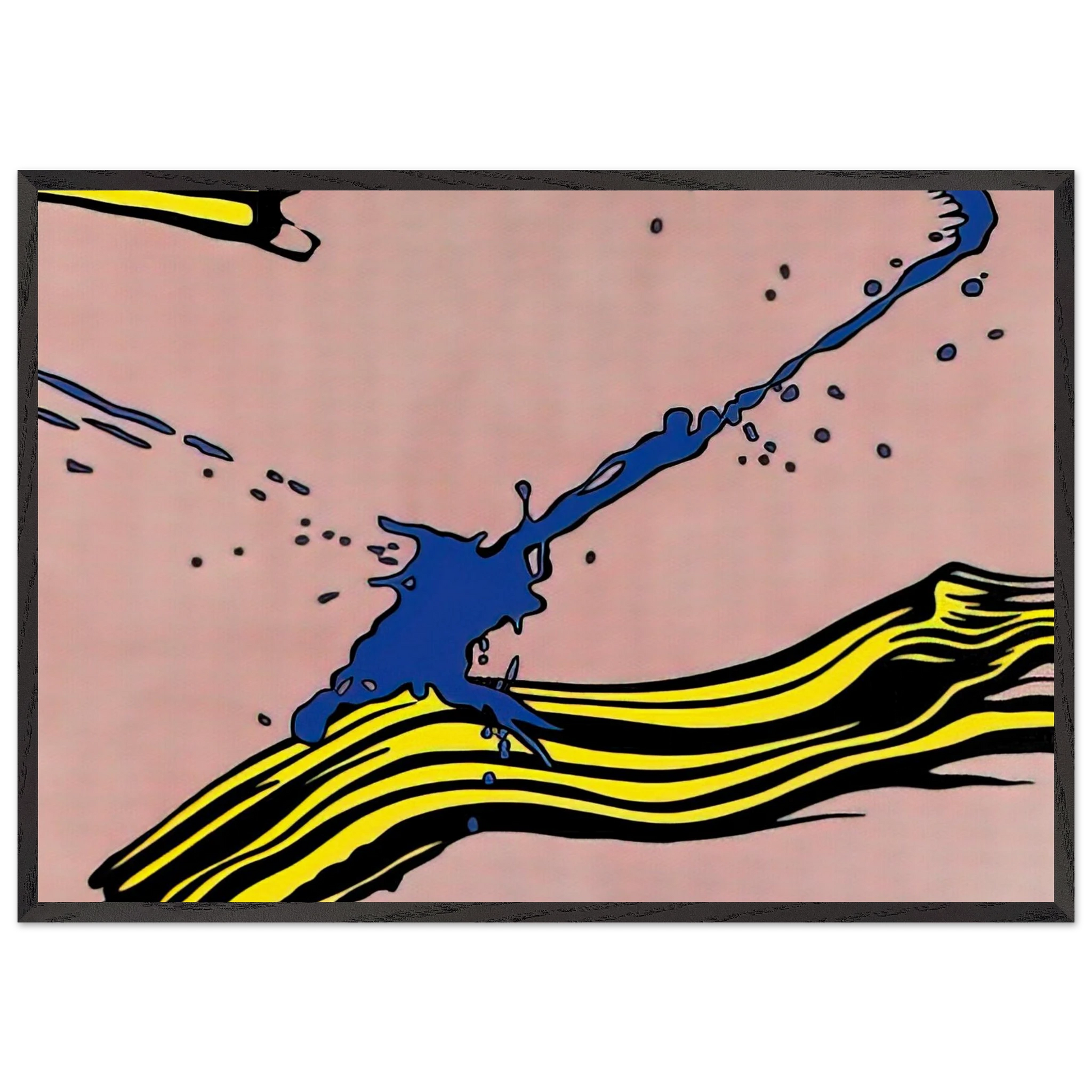 BRUSHSTROKE WITH SPATTER 1966 - Roy Lichtenstein Framed Art Print – Black Wooden Frame - Default Title - -Framed Art Print