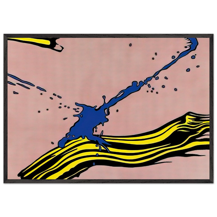 BRUSHSTROKE WITH SPATTER 1966 - Roy Lichtenstein 70x100 cm / 28x40 inches Framed Art Print – Black Wooden Frame