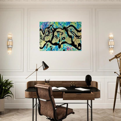 Untitled  Variant F  - Sam Francis Brushed Aluminum Print - 70x100 cm / 28x40 inches | Sam Francis Aluminum Print | Sam Francis Prints