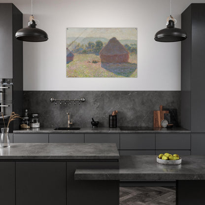 Haystacks, midday - claude monet Acrylic Print - 70x100 cm / 28x40″ inches