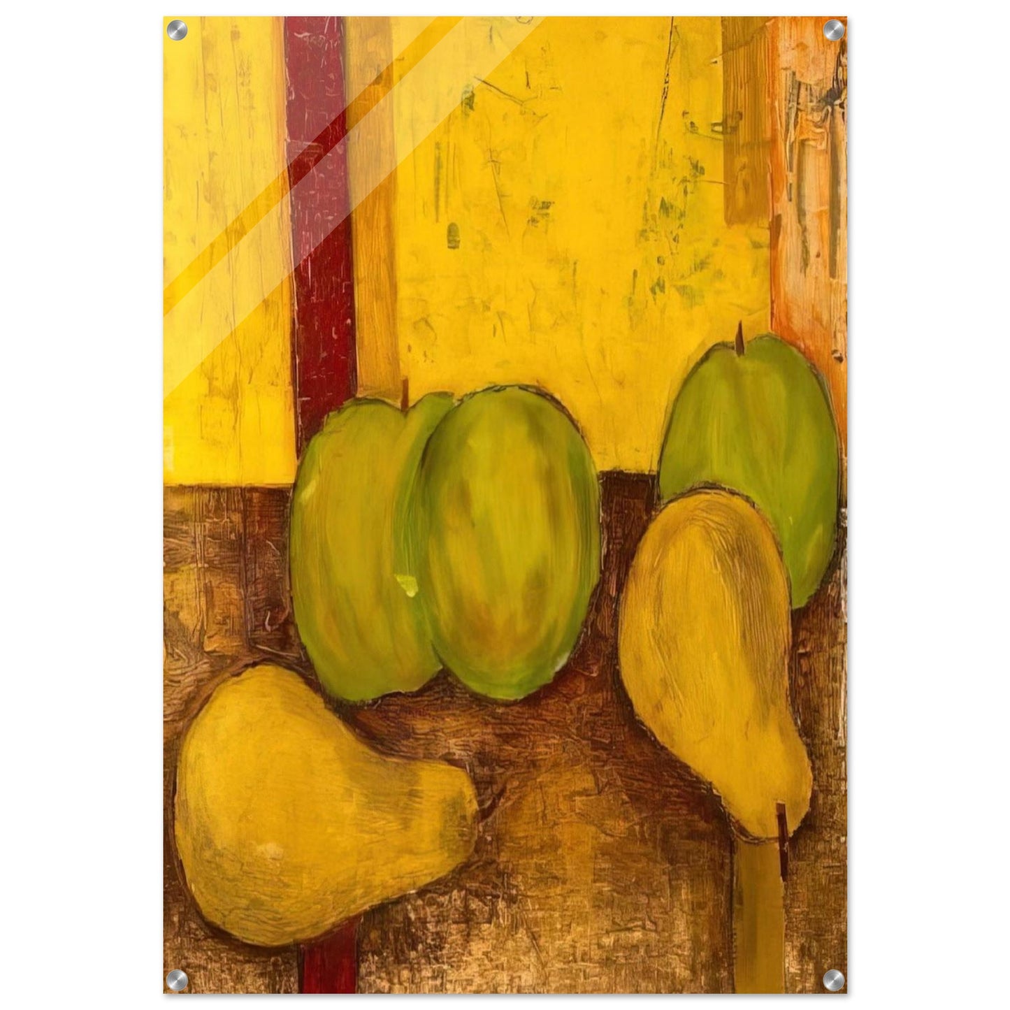 Still life with green apples and pears - 1948 - Forrest Bess Acrylic Print - 70x100 cm / 28x40″ inches | Forrest Bess Wall Art | Forrest Bess Prints