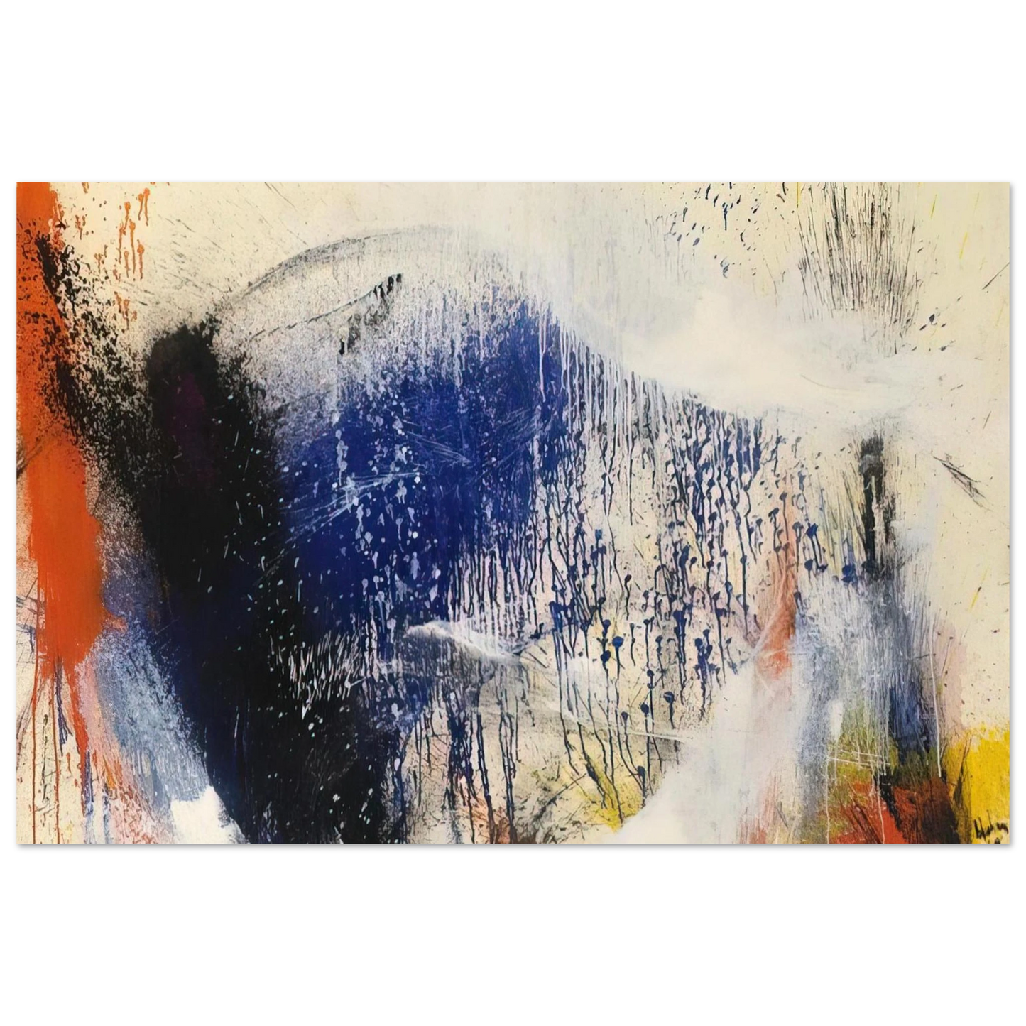 Helen Frankenthaler - Untitled - 1960 Wall art - 30x40 cm / 12x16 inches - Premium Wooden Framed Poster With Fine Art Paper - Black frame