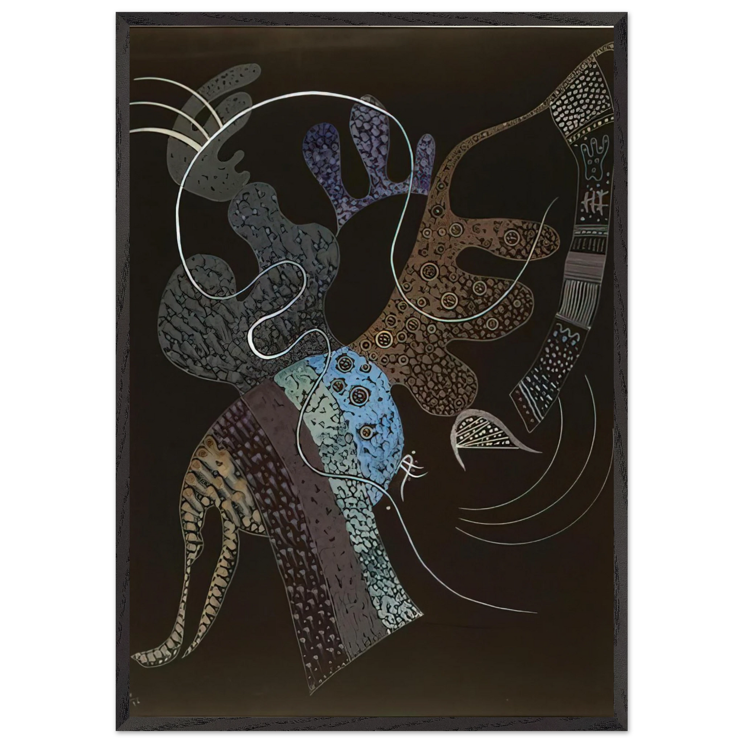 WHITE LINE 1936 - Wassily Kandinsky Framed Art Print – Black Wooden Frame - Default Title - -Framed Art Print