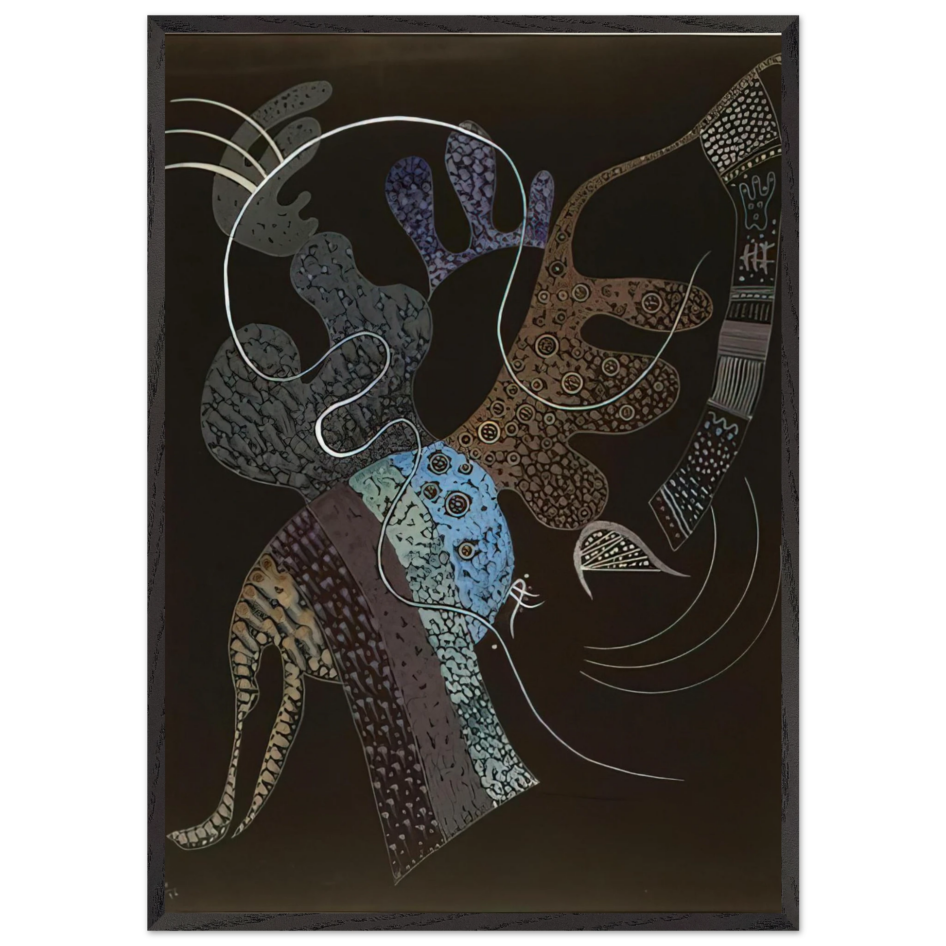 WHITE LINE 1936 - Wassily Kandinsky Framed Art Print – Black Wooden Frame - Default Title - -Framed Art Print