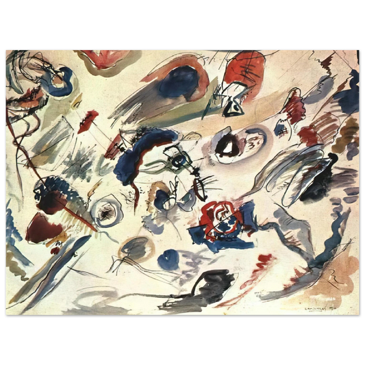 Wassily Kandinsky - FIRST ABSTRACT WATERCOLOR 1910 Fine Art Poster - Default Title