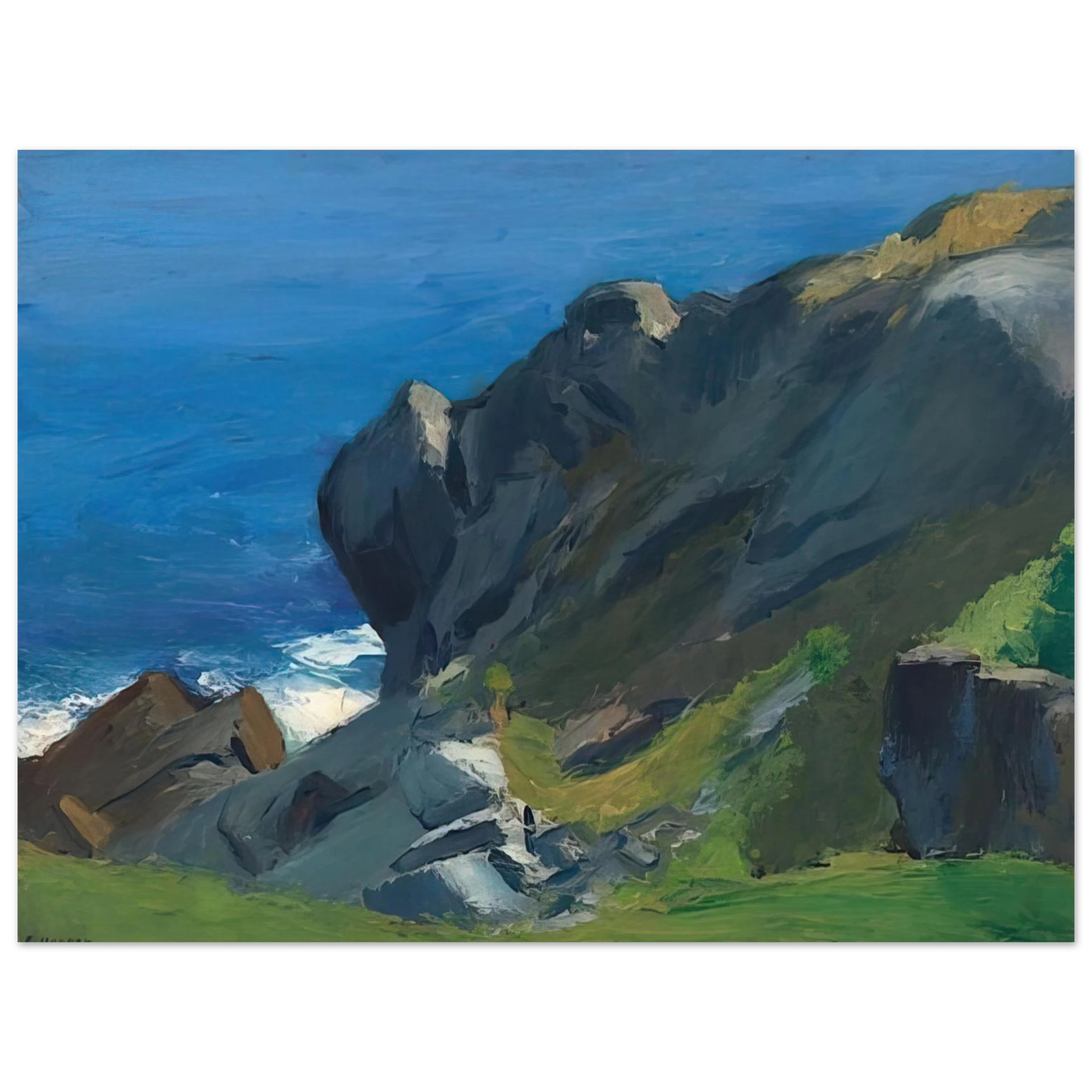 Edward Hopper - Rocky Shore and Sea Fine Art Poster - 13x18 cm / 5x7 inches