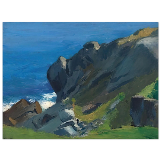 Edward Hopper - Rocky Shore and Sea Fine Art Poster - 13x18 cm / 5x7 inches