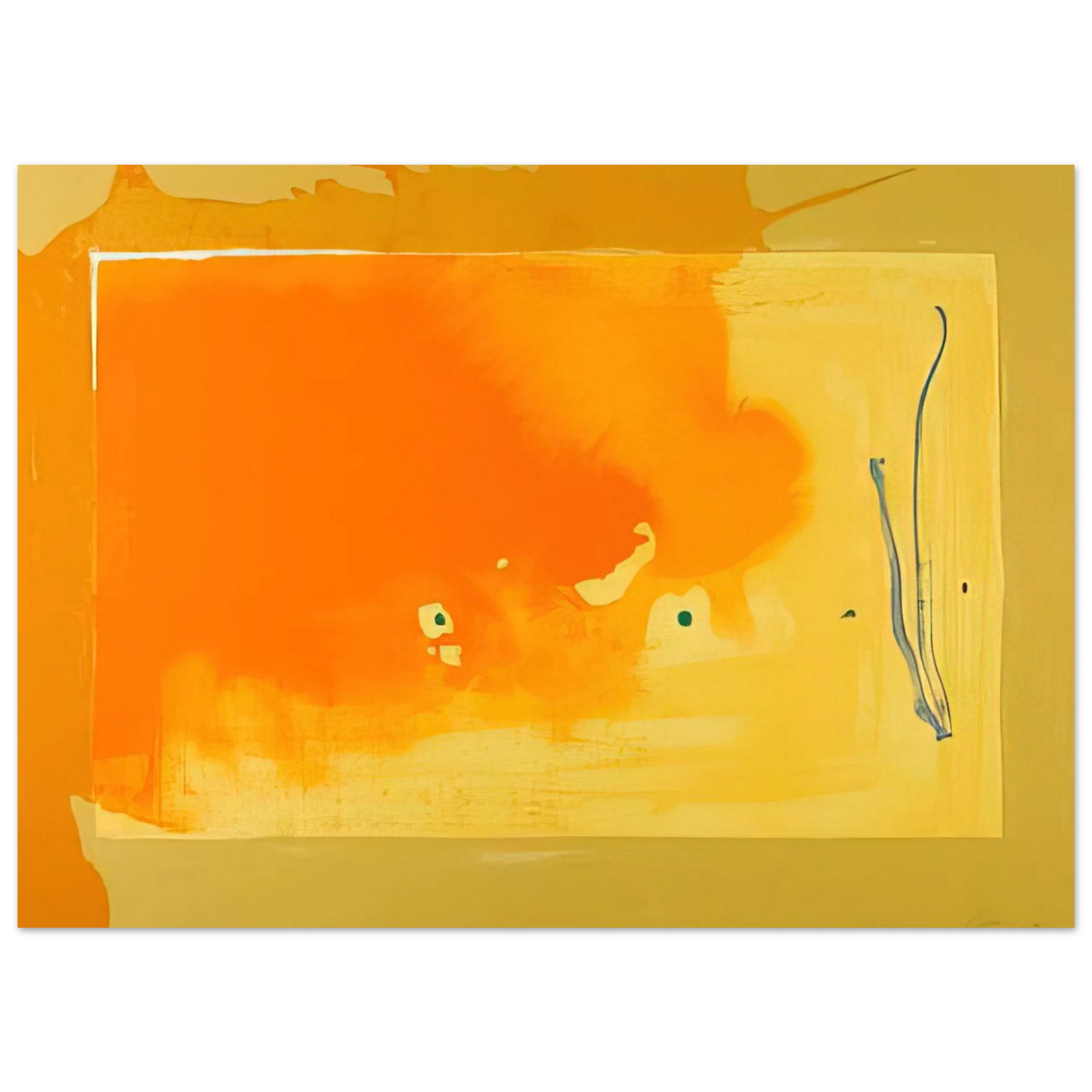 Helen Frankenthaler - Bilbao - 1998 Wall art - 20x25 cm / 8x10 inches - Premium Wooden Framed Poster With Fine Art Paper - Black frame