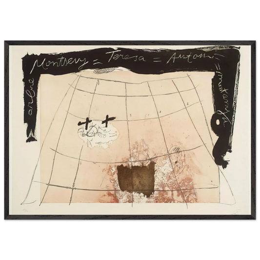 CARTOGRAPHY 1976 - Antoni Tapies Framed Art Print – Black Wooden Frame - Default Title - -Framed Art Print