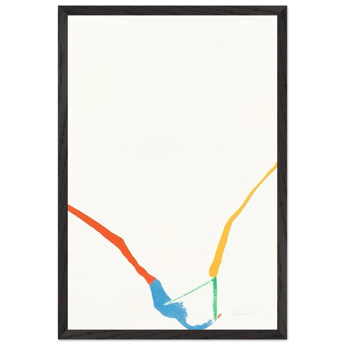 Helen Frankenthaler - What Red Lines Can Do - 1970 Wall art - 27x35 cm / 11x14 inches - Premium Wooden Framed Poster With Fine Art Paper - White frame