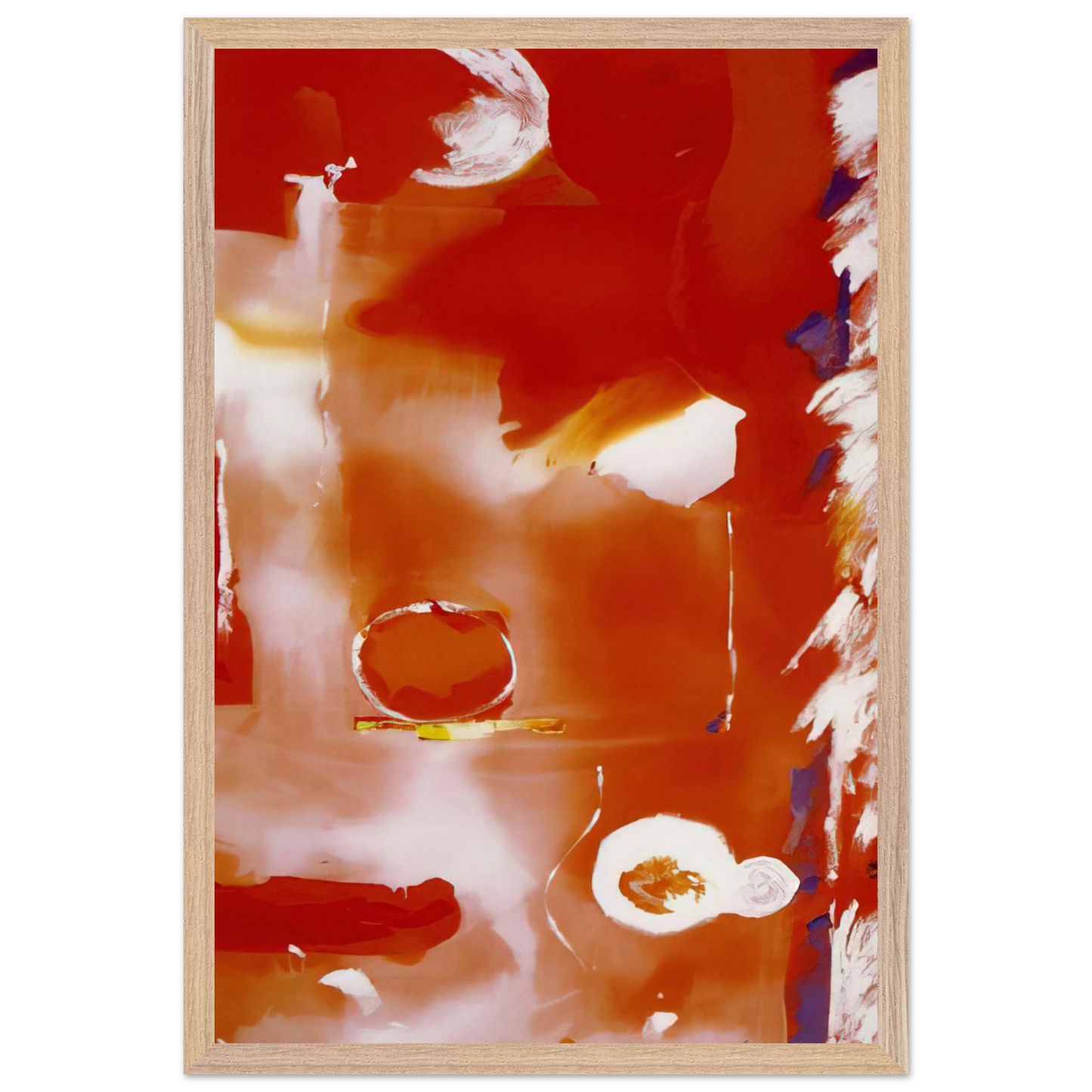Helen Frankenthaler - Seeing the Moon on a Hot Summer Day - 1987 Wall art - 27x35 cm / 11x14 Inches - Premium Wooden Framed Poster With Fine Art Paper - Wood frame