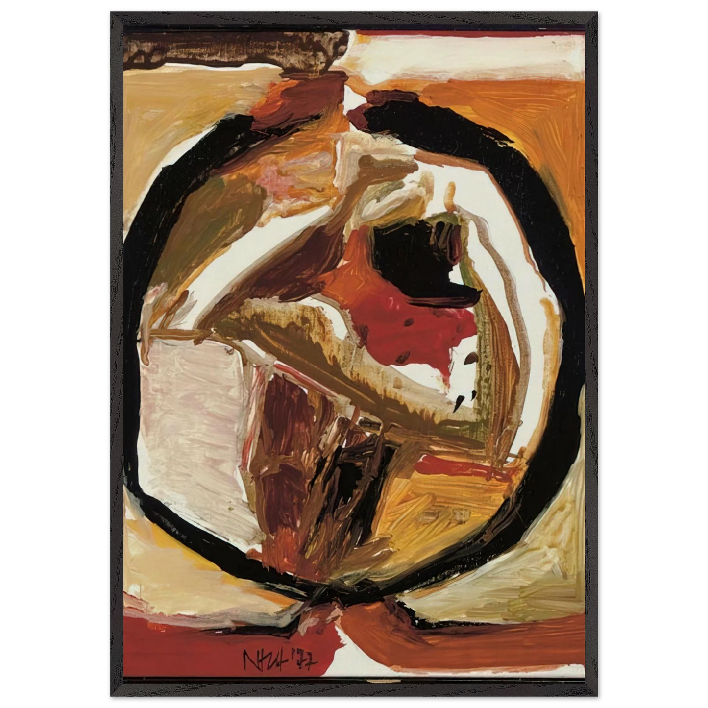 Untitled - Abstract Art - S H Raza 70x100 cm / 28x40 inches Framed Art Print – Black Wooden Frame