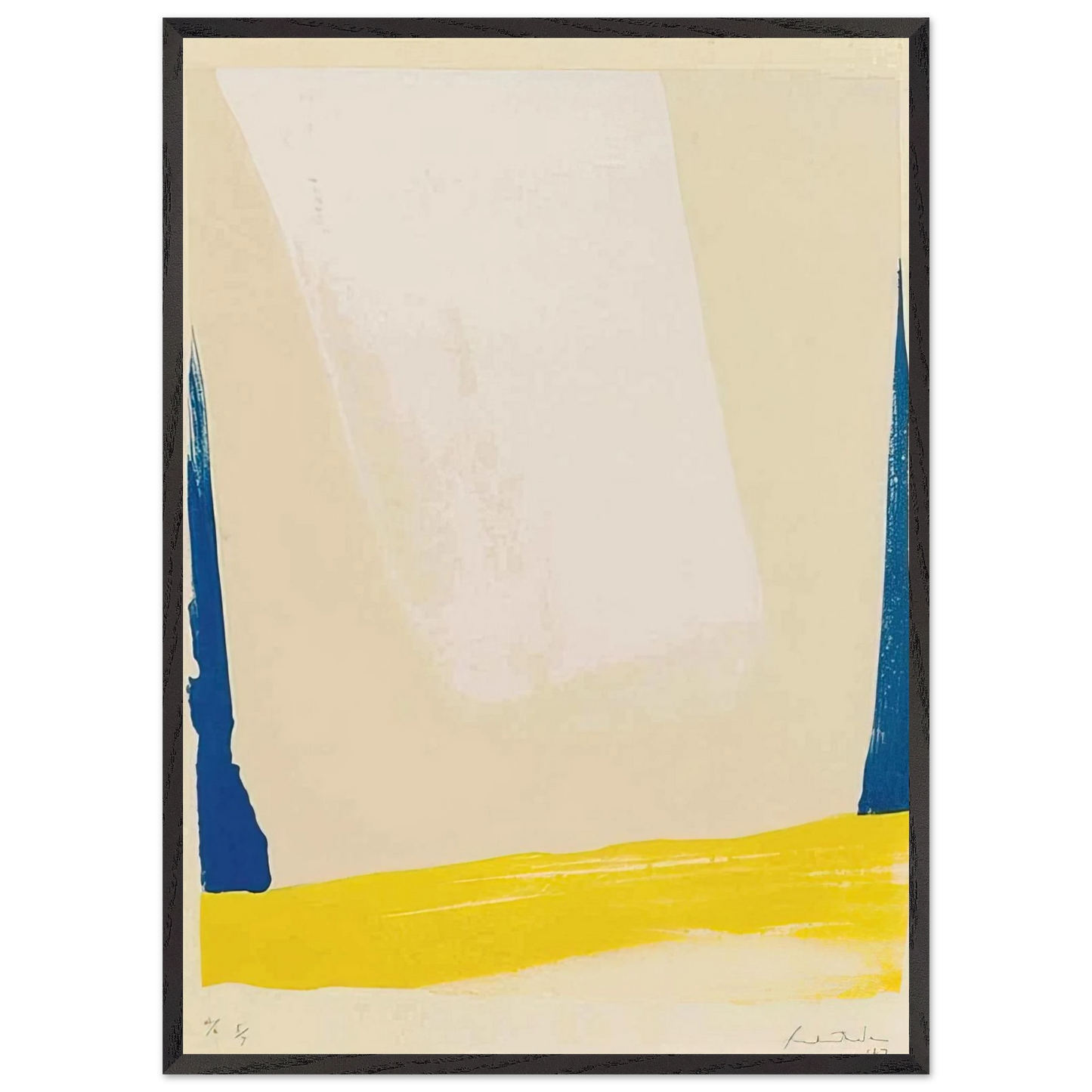 Helen Frankenthaler - White Portal - 1967 Wall art - A2 (42 x 59.4  cm) - Premium Wooden Framed Poster With Fine Art Paper - Black frame
