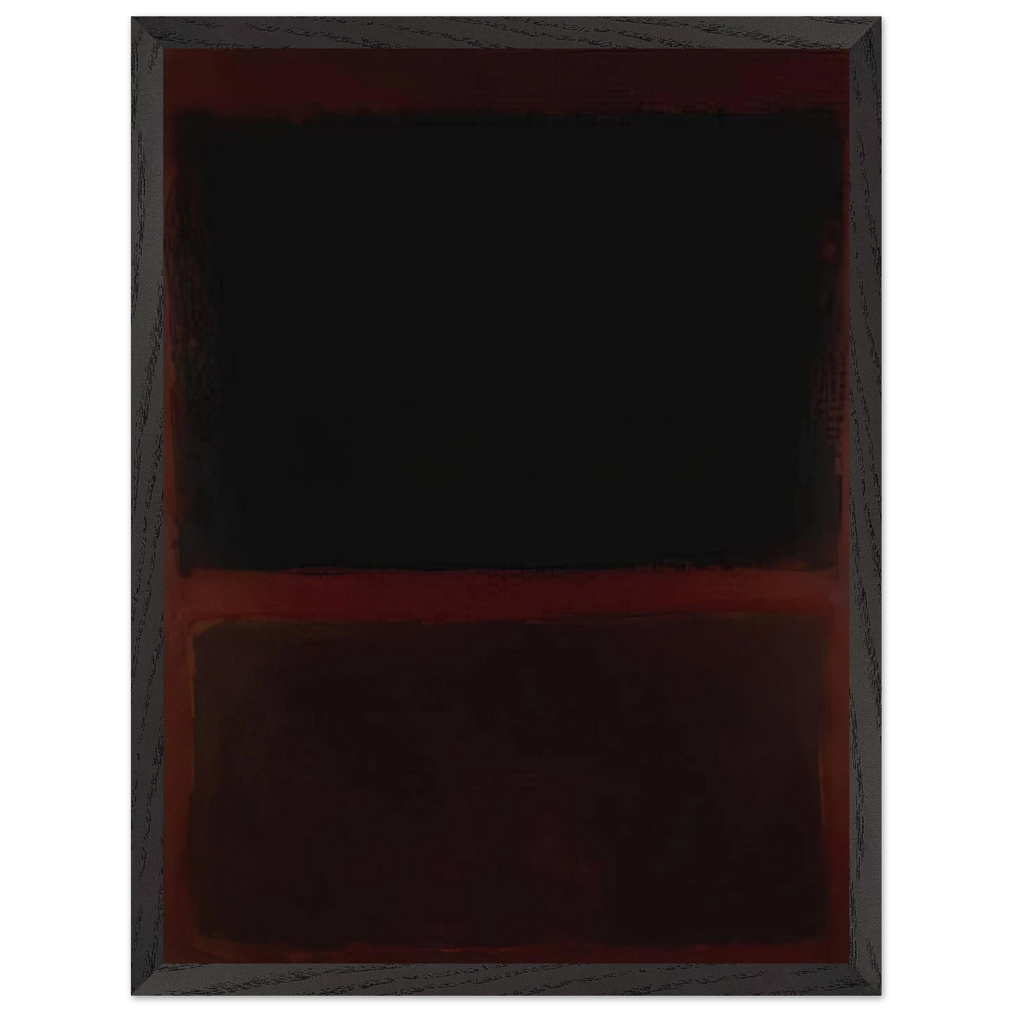 Mark Rothko - Black on Dark Sienna on Purple - 1960 Wall Art - 60x80 cm / 24x32 inches - Premium Wooden Framed Poster With Fine Art Paper - White frame