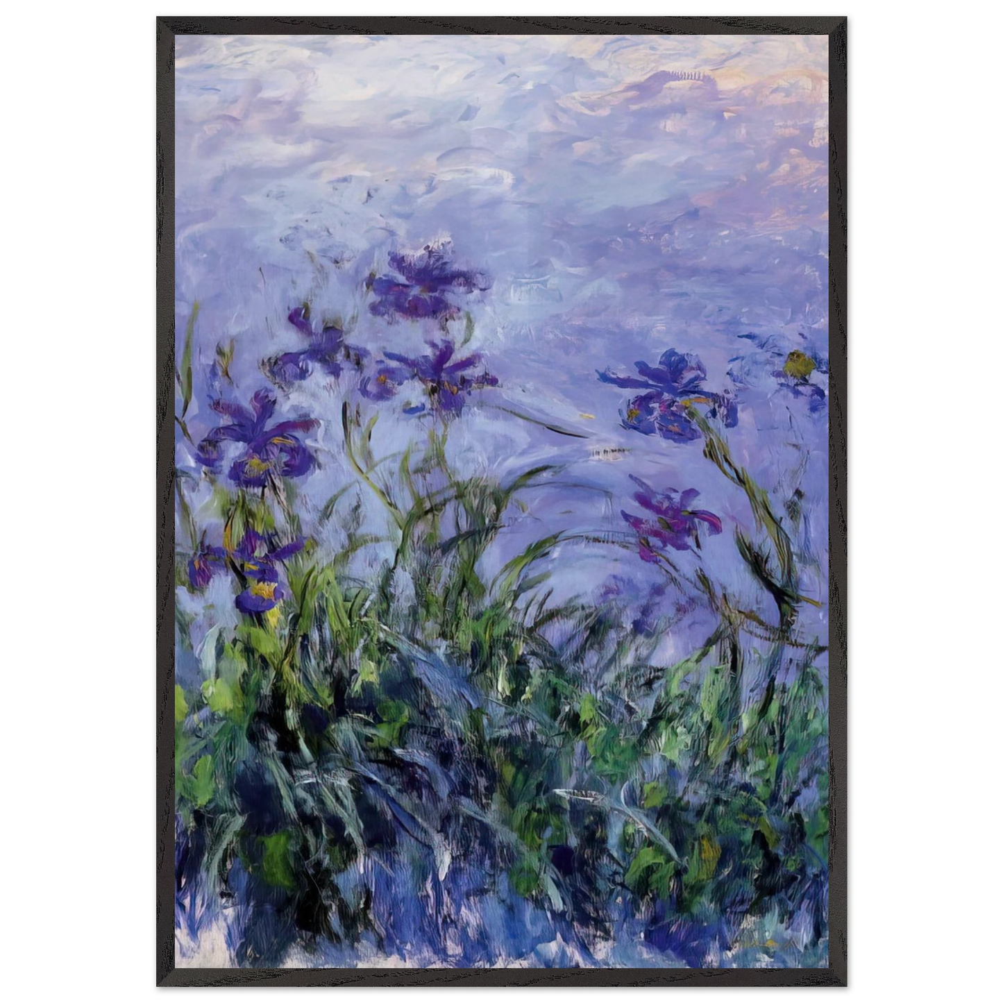 Lilac Irises - claude monet Framed Art Print – Black Wooden Frame - Default Title - -Framed Art Print
