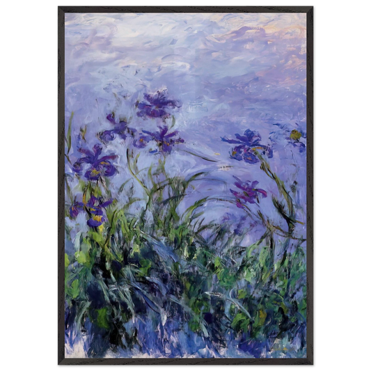 Lilac Irises - claude monet Framed Art Print – Black Wooden Frame - Default Title - -Framed Art Print