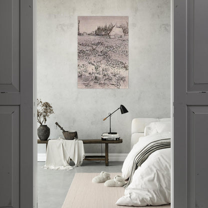 Landscape with Hut in the Camargue - Vincent van Gogh Brushed Aluminum Print - 70x100 cm / 28x40 inches | Vincent van Gogh Aluminum Print | Vincent van Gogh Prints