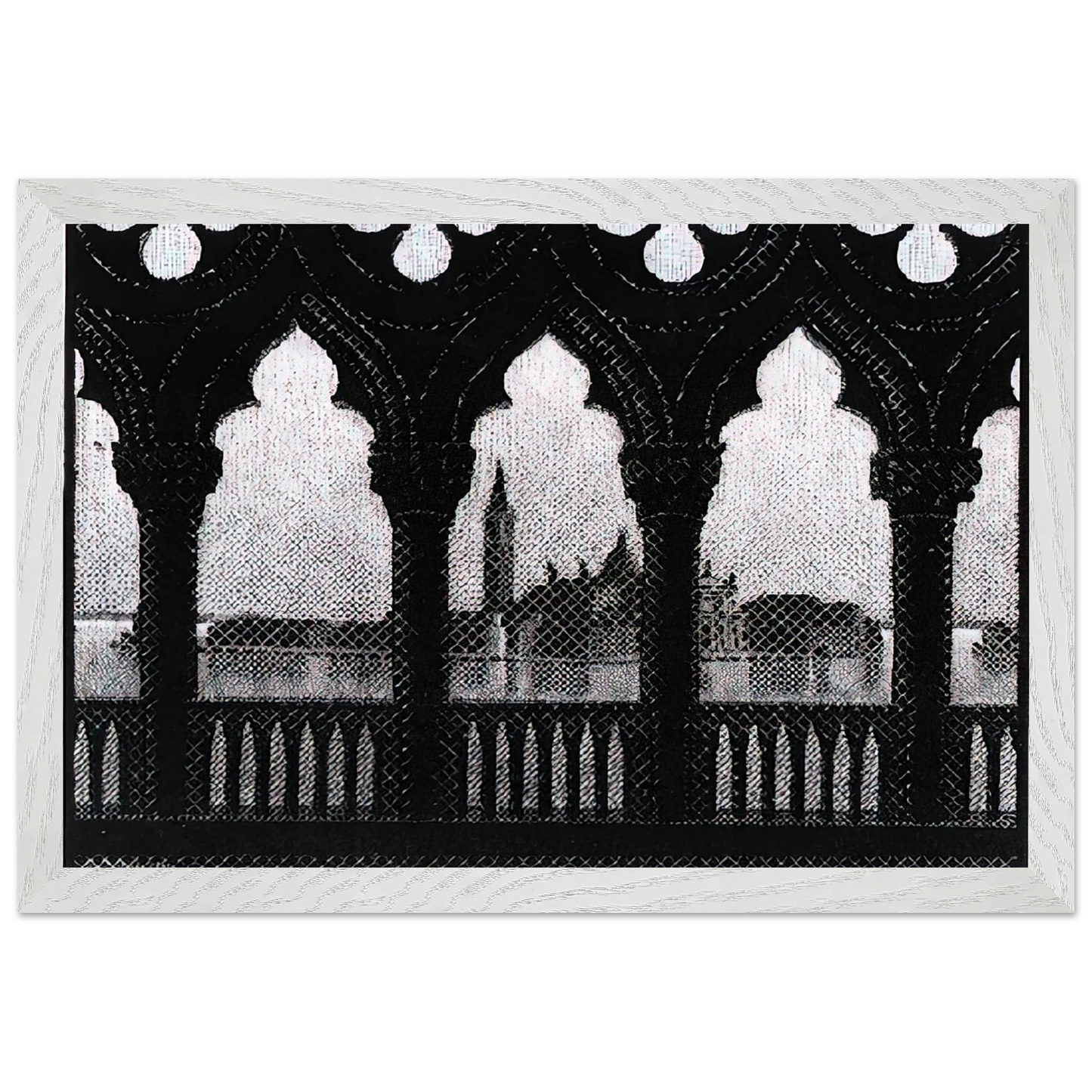 MC Escher - VENICE OCTOBER 1936 1936 Wall Art - 30x40 cm / 12x16 inches - Premium Wooden Framed Poster With Fine Art Paper - White frame