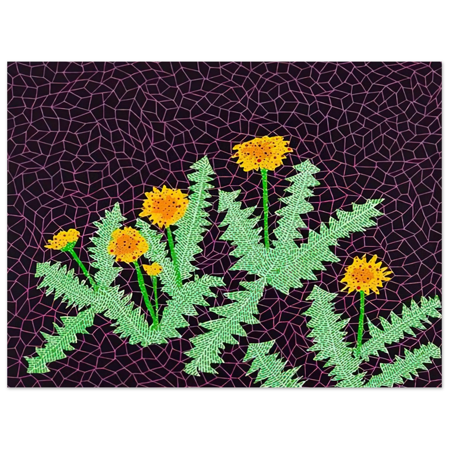 Yayoi Kusama - DANDELIONS 1985 Fine Art Poster - 13x18 cm / 5x7 inches