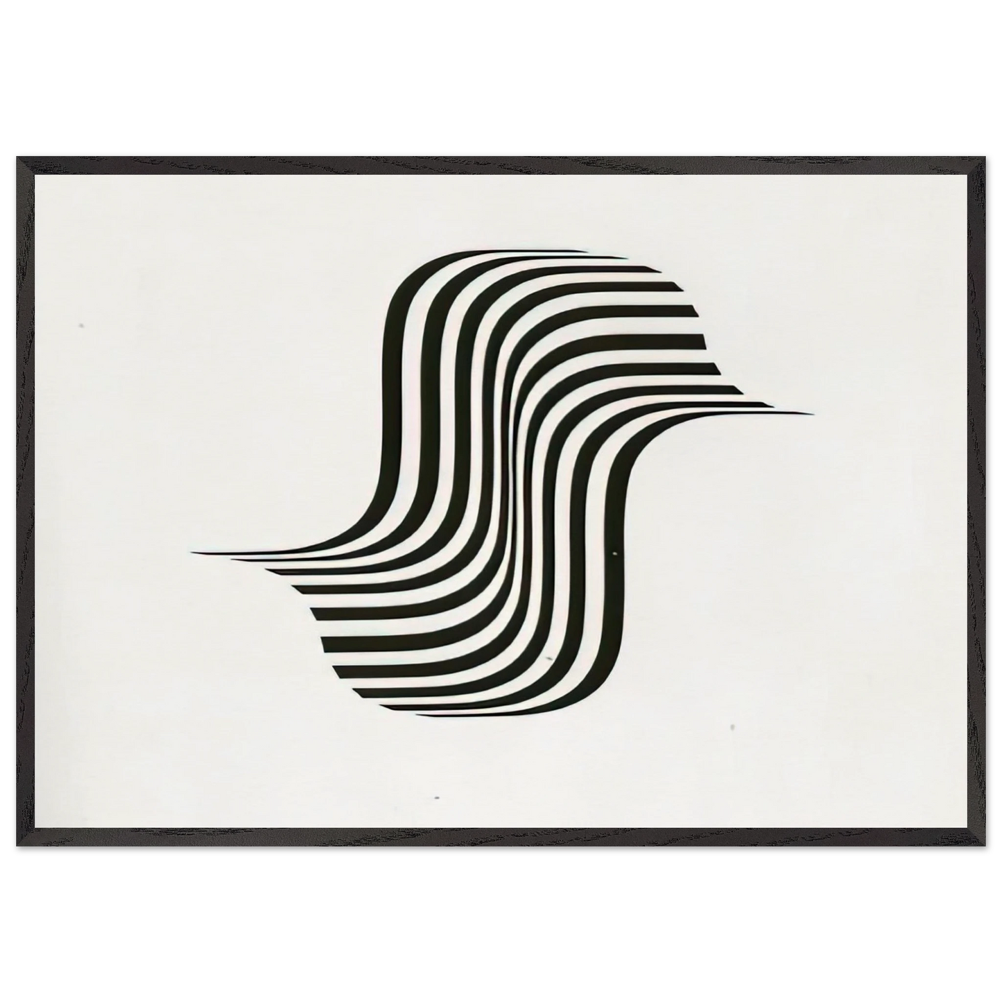 UNTITLED WINGED CURVE 1966 - Bridget Riley Framed Art Print – Black Wooden Frame - Default Title - -Framed Art Print