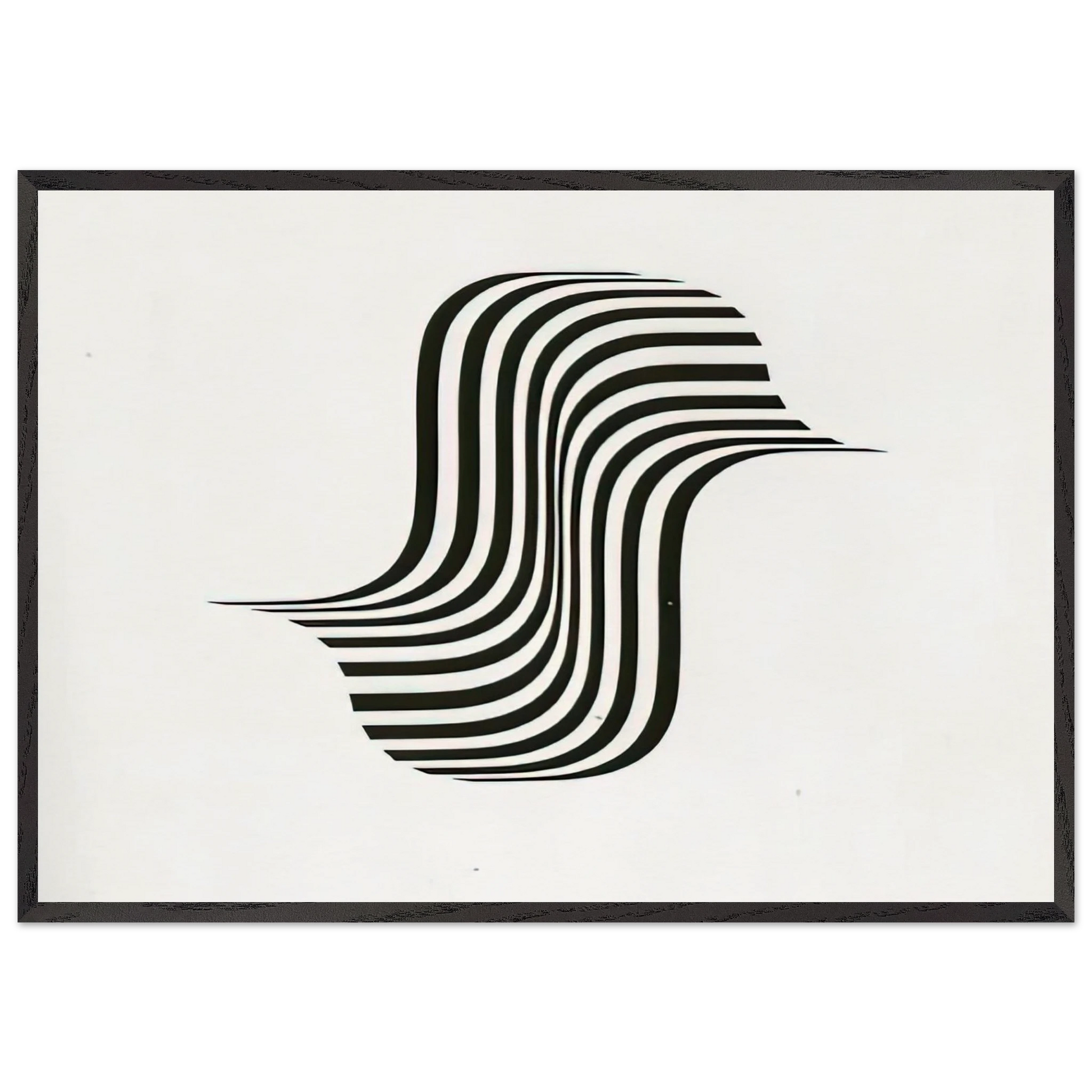 UNTITLED WINGED CURVE 1966 - Bridget Riley Framed Art Print – Black Wooden Frame - Default Title - -Framed Art Print
