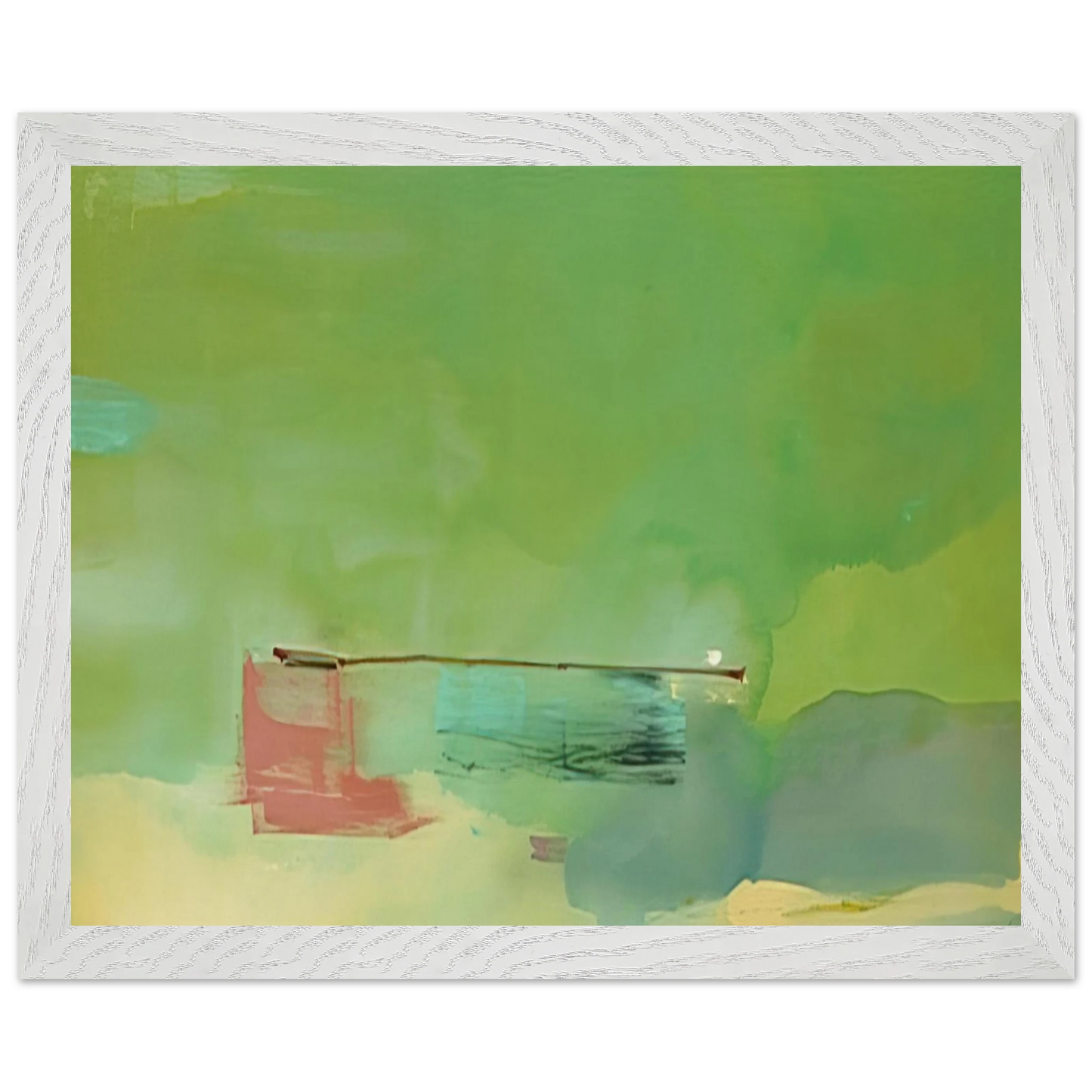 Helen Frankenthaler - Springscape - 1975 Wall art - 13x18 cm / 5x7 inches - Premium Wooden Framed Poster With Fine Art Paper - Black frame