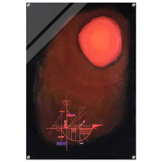 RED SUN AND SHIP - Wassily Kandinsky Acrylic Print - 70x100 cm / 28x40″ inches