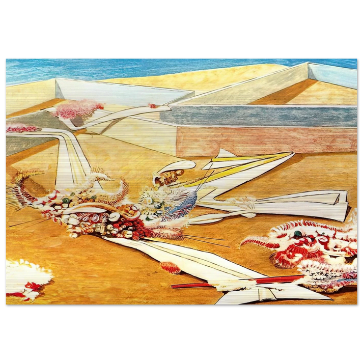 Flying Horse Garden - Max Ernst Brushed Aluminum Print - 70x100 cm / 28x40 inches | Max Ernst Aluminum Print | Max Ernst Prints