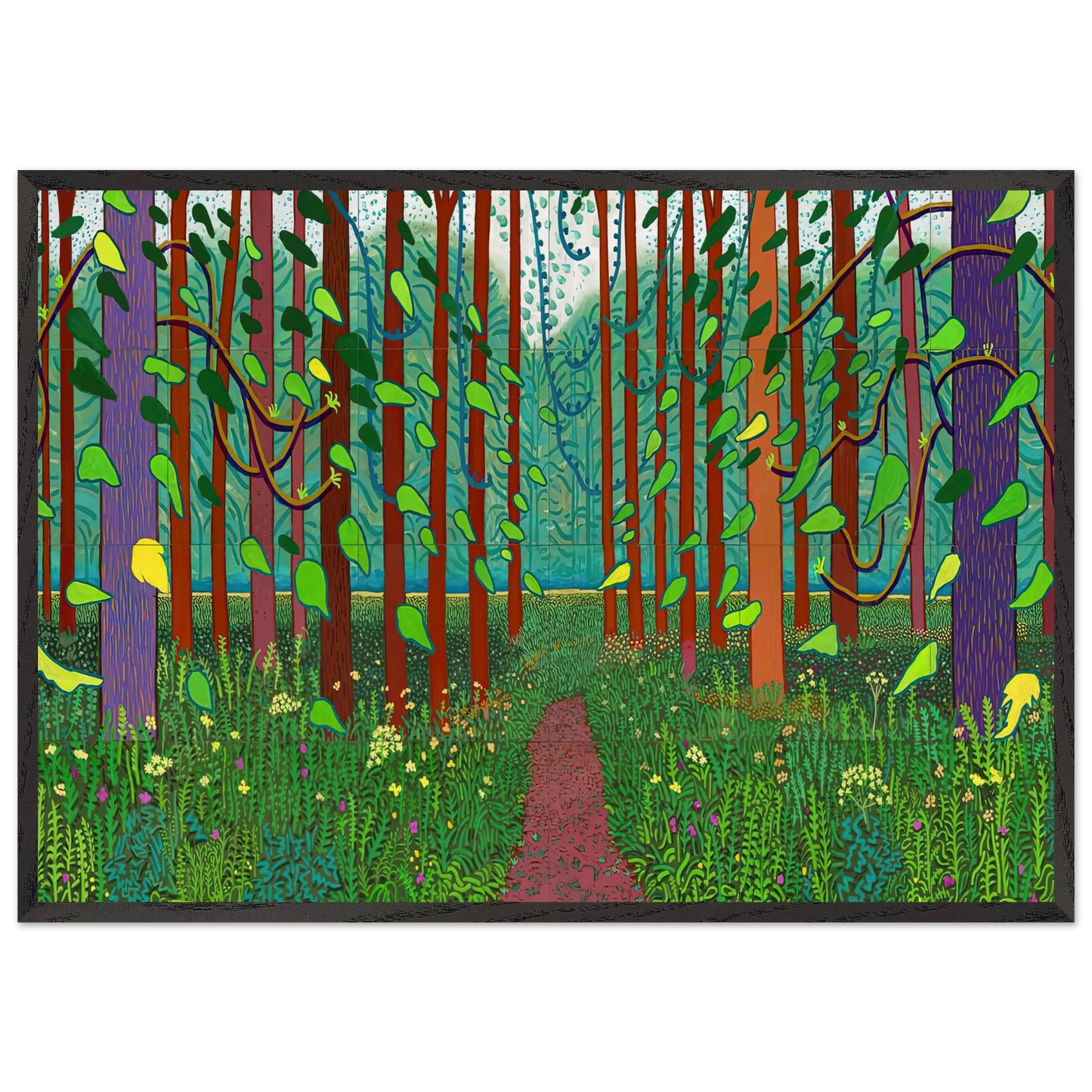 David Hockney N3 - David Hockney 70x100 cm / 28x40 inches Framed Art Print – Black Wooden Frame | David Hockney Art | Artwork by David Hockney